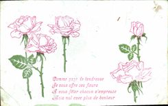 CPA Fantaisie Fleurs