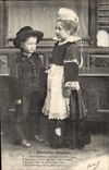 CPA Costumes Bretons Enfants Folklore