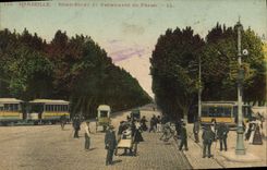 CPA Marseille Rond Point et Promenade du Prado Tramways