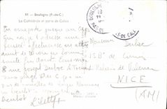 CPA Boulogne La Chathedrale et porte des Calais 