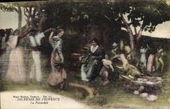 CPA Souvenir de Provence La Farandole 