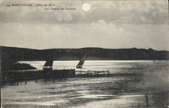 CPA Martigues Effet de Nuit et I'Etang de Caronte 