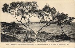 CPA Martigues Bouches du Rhone Vue generale prise de la Route de Marseille 