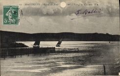CPA Martigues Effet de Nuit et I'Etang de Caronte 