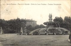 CPA Aix en Provence Place de la Rotonde Entree du Cours Mirabeau Fontaine Monumentale 