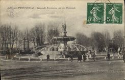 CPA Aix en Provence Grande Fontaine de la Rotonde 