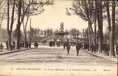 CPA Aix en Provence Le Cours Mirabeau et La Grande Fontaine 