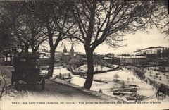 CPA La Louvesc Ardeche Vue prise du Boulevard des Elegants un jour d'hiver Automobile