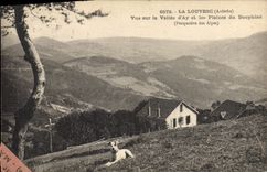 CPA La Louvesc Ardeche Vue sur la Vallee d'Ay et les Plaines du Dauphine Perspective des Alpes 