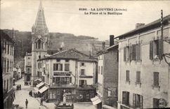 CPA La Louvesc Ardeche La Place et la Basilique 