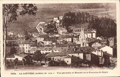 CPA La Louvesc Ardeche vue Generale et Montee de la Fontaine St Regis 