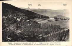 CPA La Louvesc Ardeche vue Panoramique prise de Rochelipe au loin se dessinent les Hautes Cimes de l