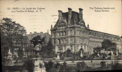 CPA Paris Le Jardin des Tuileries et le Pavillon de Rohan