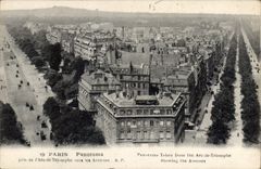 CPA Paris Panorama pris de l'Arc de Triomphe vers les Avenues