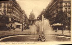 CPA Paris La Rue Soufflot et le Pantheon