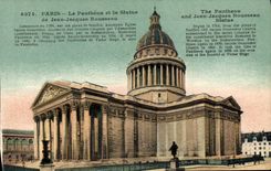 CPA Paris Le Pantheon et la Statue de Jean Jacques Rousseau
