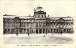 CPA Paris Cour de Louvre Pavillon de l'Horloge