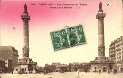 CPA Paris Les Colonnes du Trone Place de la Nation