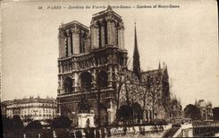 CPA Paris Jardins du Parvis Notre Dame