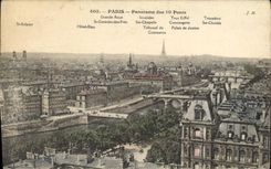 CPA Paris Panorama de 10 Ponts
