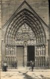 CPA Paris La Cathedrale Portail Est