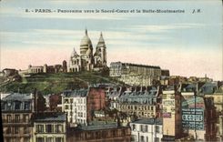 CPA Paris Panorama vers le Sacre Coeur et la Butte Montmartre