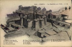 CPA Paris La Bastille en 1725