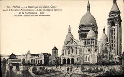 CPA Paris La Basilique du Sacre Coeur avec l'Escalier Monumental