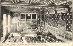 CPA Paris L'Hotel de Ville La Salle du Conseil Municipal