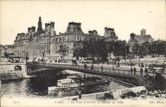 CPA Paris Le Pont d'Arcole et l'Hotel de Ville