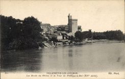 CPA Villeneuve les Avignon Les Bords du Rhone et la Tour de Philippe le Bel