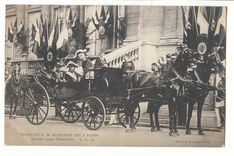 Visite de S M Aphonse XIII a Paris CPA Depart pour Versailles