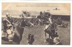 Visite de S M Alphonse XIII a Paris CPA revue de Vincennes Officiers espagnols sur le terrain de manoeuvre