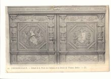 Chenonceaux CPA Detail de la porte du chateau et le devise de Thomas Babier