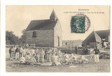 CAmp de Coetquidan CPA une corvee de lavage (militaria)