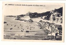 Marseille CPA La corniche l'anse du prophete et le Palace Hotel