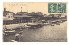 Egypt Egypte Port Said CPA view of the Quays
