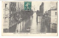 Paris inonde (janvier 1910) (7eme) CPA Rue Saint Charles (Grenelle)