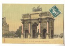 Paris (1er) CPA l'arc de triomphe du Carroussel (carte toilee)