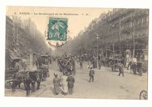 Paris (9eme) CPA Le boulevard de la Madeleine (attelages tres animee)
