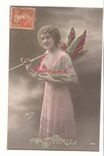 CPA 1er avril (femme et poisson Easter Paques) Fantaisie