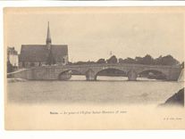 Sens CPA Le pont et l'eglise Saint Maurice (2eme vue)