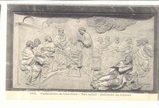 Chartres CPA La cathedrale Bas relief Interieur du choeur