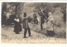 Auvergne CPA La bourree (danse)