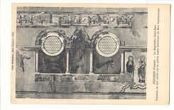 Poitiers CPA Le Baptistere Saint Jean Peinture du 12eme sur la partie haute interieure du mur septentrional