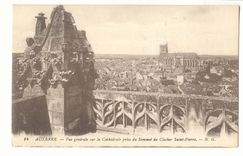 Auxerre CPA Vue generale sur la cathedrale prise du sommet du clocher Saint Pierre
