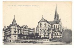 Pau CPA L'eglise Saint Martin et Hotel gassion