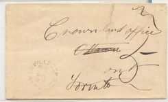 Canada Thamesville CW ws stampless cover Weak drank readable 1869 (cover letter)