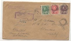Canada 1921 registered stamp (cover letter)