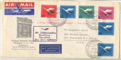 Germany 1955 air email set + will extras one special flight cover (flight Germany letter)